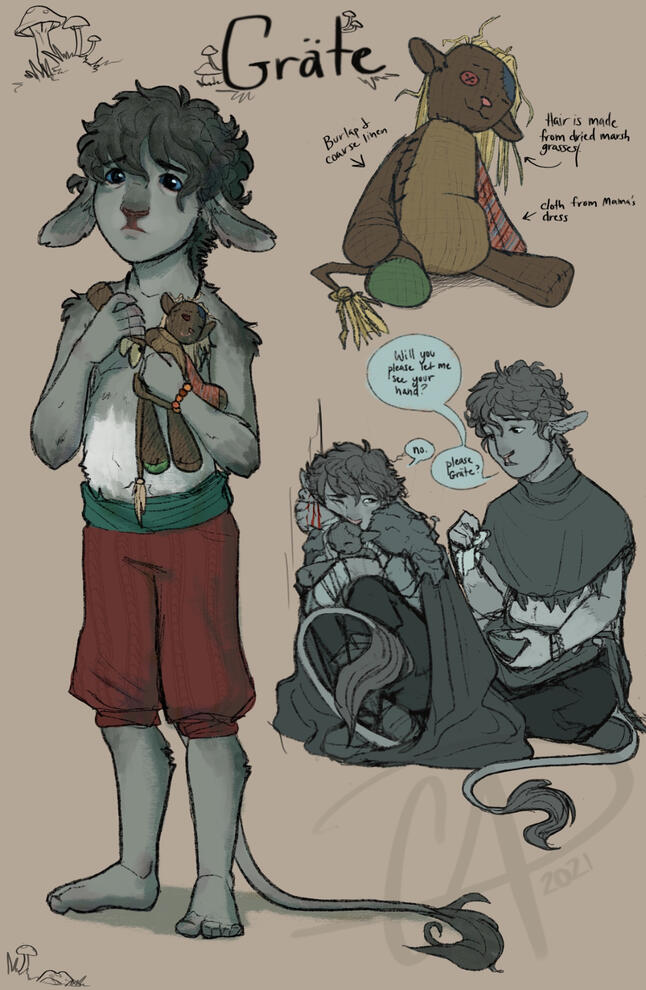 Concept design for the firbolg child Gräte