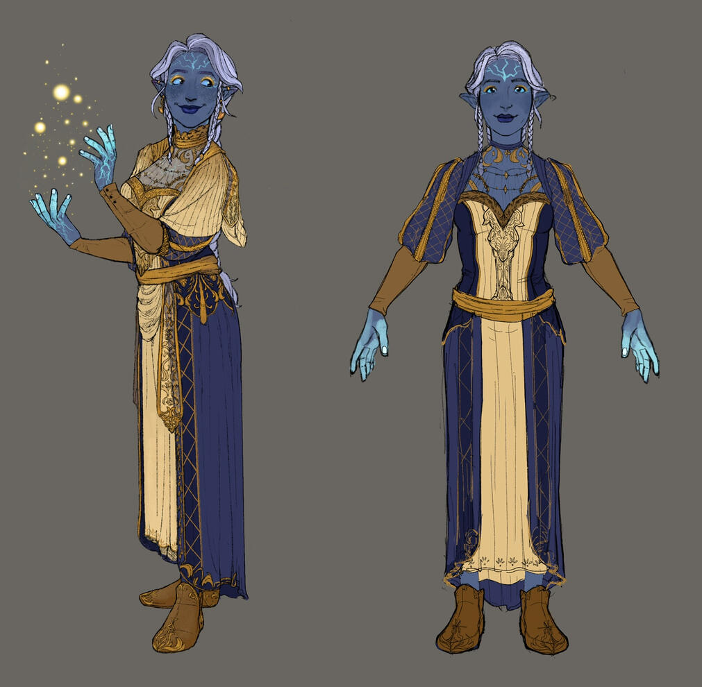 Character Model sheet of my character Orielle.