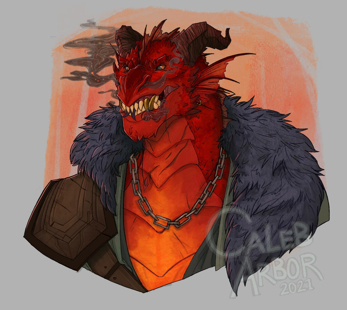 Illustrated bust design for my character Umber