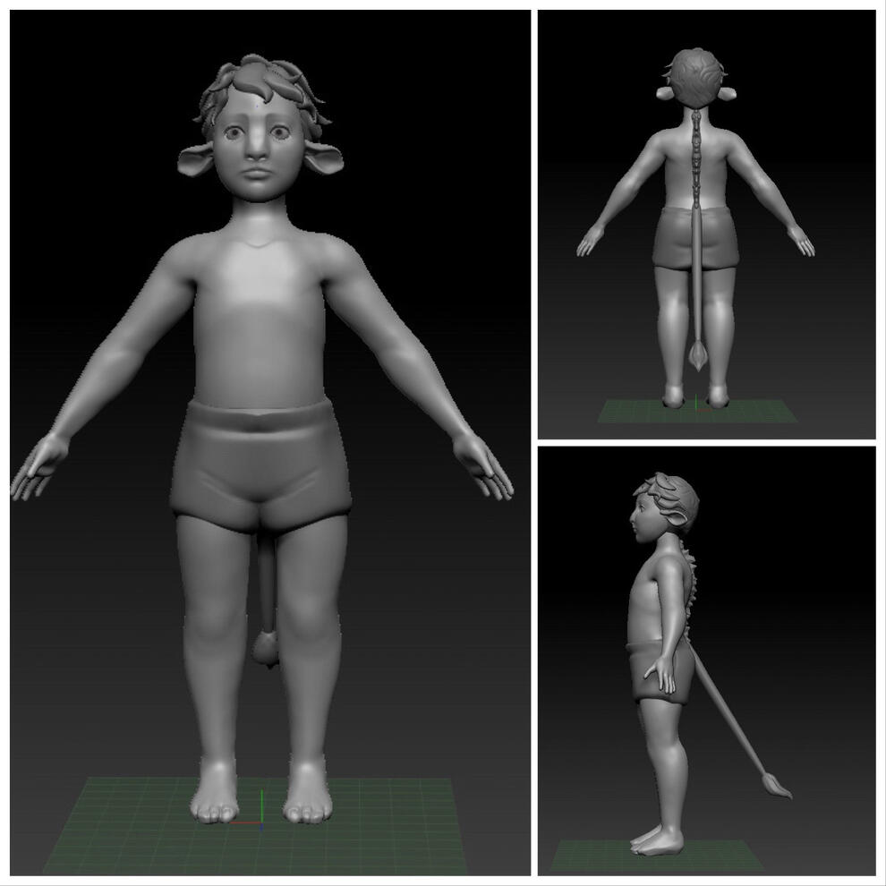 3D sculpt of a firbolg child (Zbrush)